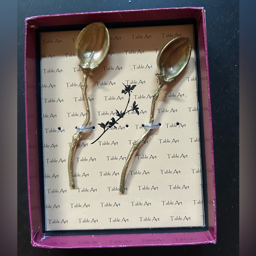 Vintage Michael Michaud Table Art set of Pod Spoons. New in Box.